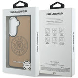 Husa pentru Samsung Galaxy S26, Karl Lagerfeld Wrapped Piele cu Karl Round Point Logo MagSafe (KLHMS26SPSKRPMW), maro