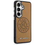 Husa pentru Samsung Galaxy S26, Karl Lagerfeld Wrapped Piele cu Karl Round Point Logo MagSafe (KLHMS26SPSKRPMW), maro