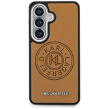Husa pentru Samsung Galaxy S26, Karl Lagerfeld Wrapped Piele cu Karl Round Point Logo MagSafe (KLHMS26SPSKRPMW), maro
