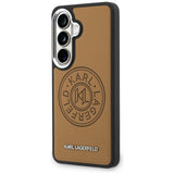 Husa pentru Samsung Galaxy S26, Karl Lagerfeld Wrapped Piele cu Karl Round Point Logo MagSafe (KLHMS26SPSKRPMW), maro