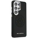 Husa pentru Samsung Galaxy S26 Ultra, Karl Lagerfeld Wrapped Piele cu Karl Round Point Logo MagSafe (KLHMS26LPSKRPMK), negru