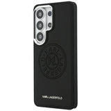 Husa pentru Samsung Galaxy S26 Ultra, Karl Lagerfeld Wrapped Piele cu Karl Round Point Logo MagSafe (KLHMS26LPSKRPMK), negru