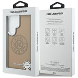 Husa pentru Samsung Galaxy S26 Ultra, Karl Lagerfeld Wrapped Piele cu Karl Round Point Logo MagSafe (KLHMS26LPSKRPMW), maro