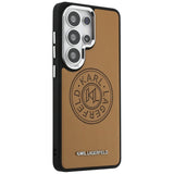 Husa pentru Samsung Galaxy S26 Ultra, Karl Lagerfeld Wrapped Piele cu Karl Round Point Logo MagSafe (KLHMS26LPSKRPMW), maro