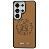 Husa pentru Samsung Galaxy S26 Ultra, Karl Lagerfeld Wrapped Piele cu Karl Round Point Logo MagSafe (KLHMS26LPSKRPMW), maro