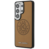 Husa pentru Samsung Galaxy S26 Ultra, Karl Lagerfeld Wrapped Piele cu Karl Round Point Logo MagSafe (KLHMS26LPSKRPMW), maro