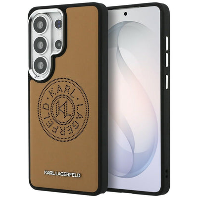 Husa pentru Samsung Galaxy S26 Ultra, Karl Lagerfeld Wrapped Piele cu Karl Round Point Logo MagSafe (KLHMS26LPSKRPMW), maro
