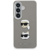 Husa pentru Samsung Galaxy S26, Karl Lagerfeld Wrapped Piele Saffiano cu cu K&C Head Pin (KLHCS26SPSFDHPOG), gri