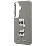 Husa pentru Samsung Galaxy S26, Karl Lagerfeld Wrapped Piele Saffiano cu cu K&C Head Pin (KLHCS26SPSFDHPOG), gri
