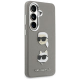 Husa pentru Samsung Galaxy S26, Karl Lagerfeld Wrapped Piele Saffiano cu cu K&C Head Pin (KLHCS26SPSFDHPOG), gri