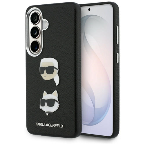 Husa pentru Samsung Galaxy S26, Karl Lagerfeld Wrapped Piele Saffiano cu cu K&C Head Pin (KLHCS26SPSFDHPOK), negru