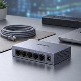 Adaptor UGREEN Ethernet Adapter CM933 (65956EU), DC to 5x RJ45 LAN Port, Plug&play, Universal, Auto-Mdi/mdix, 1000Mbps