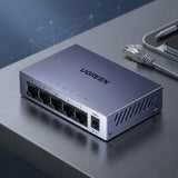 Adaptor UGREEN Ethernet Adapter CM933 (65956EU), DC to 5x RJ45 LAN Port, Plug&play, Universal, Auto-Mdi/mdix, 1000Mbps