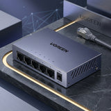 Adaptor UGREEN Ethernet Adapter CM933 (65956EU), DC to 5x RJ45 LAN Port, Plug&play, Universal, Auto-Mdi/mdix, 1000Mbps