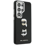 Husa pentru Samsung Galaxy S26 Ultra, Karl Lagerfeld Wrapped Piele Saffiano cu cu K&C Head Pin (KLHCS26LPSFDHPOK), negru
