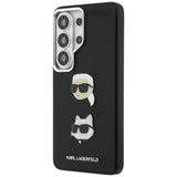 Husa pentru Samsung Galaxy S26 Ultra, Karl Lagerfeld Wrapped Piele Saffiano cu cu K&C Head Pin (KLHCS26LPSFDHPOK), negru