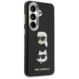 Husa pentru Samsung Galaxy S26 Plus, Karl Lagerfeld Wrapped Piele Saffiano cu cu K&C Head Pin (KLHCS26MPSFDHPOK), negru