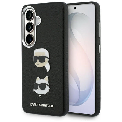 Husa pentru Samsung Galaxy S26 Plus, Karl Lagerfeld Wrapped Piele Saffiano cu cu K&C Head Pin (KLHCS26MPSFDHPOK), negru