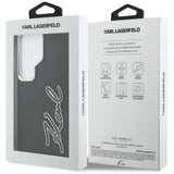 Husa pentru Samsung Galaxy S26 Ultra, Karl Lagerfeld Full Wrapped Grained Piele cu Signature Resin Logo (KLHCS26LPGFKSRSK), negru