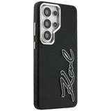 Husa pentru Samsung Galaxy S26 Ultra, Karl Lagerfeld Full Wrapped Grained Piele cu Signature Resin Logo (KLHCS26LPGFKSRSK), negru