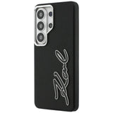 Husa pentru Samsung Galaxy S26 Ultra, Karl Lagerfeld Full Wrapped Grained Piele cu Signature Resin Logo (KLHCS26LPGFKSRSK), negru