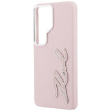 Husa pentru Samsung Galaxy S26 Ultra, Karl Lagerfeld Full Wrapped Grained Piele cu Signature Resin Logo (KLHCS26LPGFKSRSP), roz