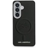 Husa pentru Samsung Galaxy S26, Karl Lagerfeld Piele cu Initial Logo Debossed MagSafe (KLHMS26SPGFKLRDK), negru