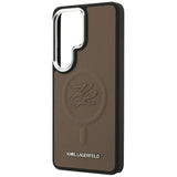 Husa pentru Samsung Galaxy S26 Ultra, Karl Lagerfeld Piele cu Initial Logo Debossed MagSafe (KLHMS26LPGFKLRDW), maro