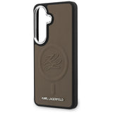 Husa pentru Samsung Galaxy S26 Plus, Karl Lagerfeld Piele cu Initial Logo Debossed MagSafe (KLHMS26MPGFKLRDW), maro