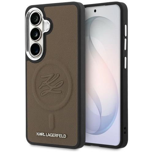 Husa pentru Samsung Galaxy S26 Plus, Karl Lagerfeld Piele cu Initial Logo Debossed MagSafe (KLHMS26MPGFKLRDW), maro