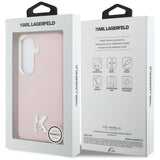 Husa pentru Samsung Galaxy S26, Karl Lagerfeld Wrapped Grained Piele cu K Head Logo MagSafe (KLHMS26S5PGFKHGP), roz