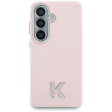 Husa pentru Samsung Galaxy S26, Karl Lagerfeld Wrapped Grained Piele cu K Head Logo MagSafe (KLHMS26S5PGFKHGP), roz