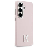 Husa pentru Samsung Galaxy S26, Karl Lagerfeld Wrapped Grained Piele cu K Head Logo MagSafe (KLHMS26S5PGFKHGP), roz