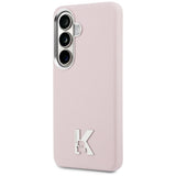 Husa pentru Samsung Galaxy S26, Karl Lagerfeld Wrapped Grained Piele cu K Head Logo MagSafe (KLHMS26S5PGFKHGP), roz