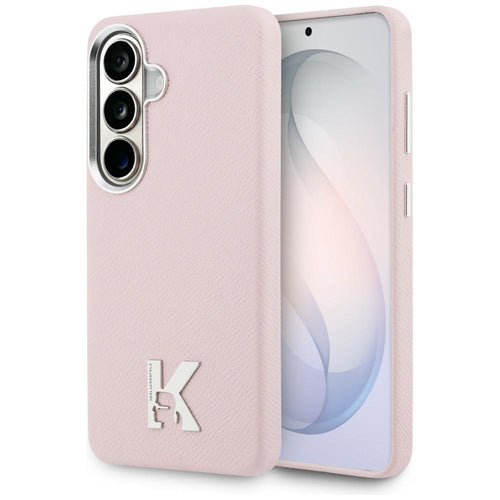 Husa pentru Samsung Galaxy S26, Karl Lagerfeld Wrapped Grained Piele cu K Head Logo MagSafe (KLHMS26S5PGFKHGP), roz