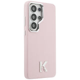 Husa pentru Samsung Galaxy S26 Ultra, Karl Lagerfeld Wrapped Grained Piele cu K Head Logo MagSafe (KLHMS26L5PGFKHGP), roz