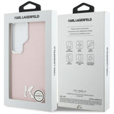 Husa pentru Samsung Galaxy S26 Ultra, Karl Lagerfeld Wrapped Grained Piele cu K Head Logo MagSafe (KLHMS26L5PGFKHGP), roz