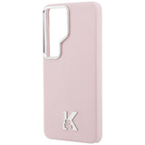 Husa pentru Samsung Galaxy S26 Ultra, Karl Lagerfeld Wrapped Grained Piele cu K Head Logo MagSafe (KLHMS26L5PGFKHGP), roz