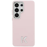 Husa pentru Samsung Galaxy S26 Ultra, Karl Lagerfeld Wrapped Grained Piele cu K Head Logo MagSafe (KLHMS26L5PGFKHGP), roz