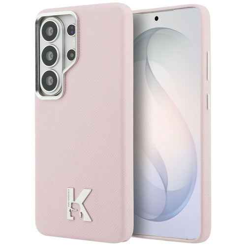 Husa pentru Samsung Galaxy S26 Ultra, Karl Lagerfeld Wrapped Grained Piele cu K Head Logo MagSafe (KLHMS26L5PGFKHGP), roz