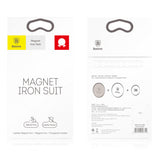 Suport auto Baseus (2 pack) Placa metalica (Acdr-A0S), cu PU Piele si Set fier, negru;argintiu