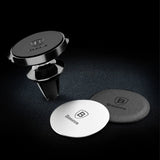 Suport auto Baseus (2 pack) Placa metalica (Acdr-A0S), cu PU Piele si Set fier, negru;argintiu