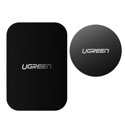 Suport auto UGREEN (2 pack) Metal Plate LP123 (60410), Rectangular + Rounded Shape, negru