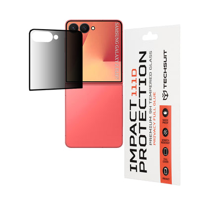 Folie de protectie pentru Samsung Galaxy Z Flip7, Techsuit 111D Privacy Full Glue [Front Screen]