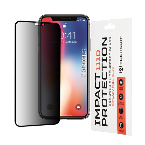 Folie de protectie pentru iPhone 11 Pro, Techsuit 111D Privacy Full Glue
