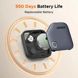Dispozitiv anti-pierdere UGREEN Smart Tracker CM829 (55769), Compatible cu Samsung Devices, Bluetooth 5.3, 80dB, 225mAh, gri