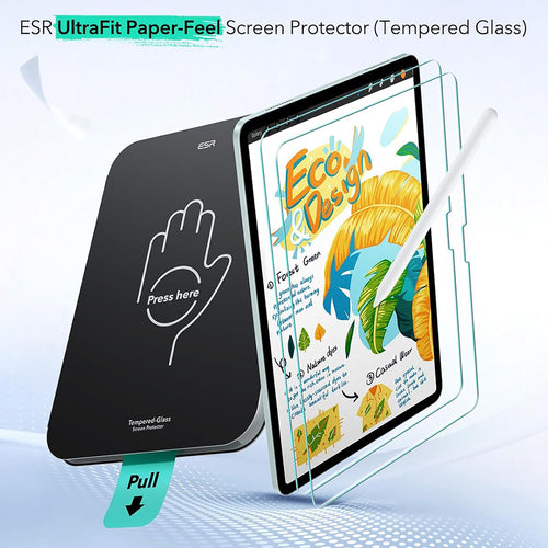 Folie de protectie pentru iPad Air 11 (2024), ESR Paper-Feel UltraFit Tray (2 pack)