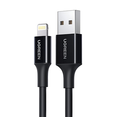 Cablu UGREEN de date (80823), USB to Lightning MFi, 2.4A, 2m, negru