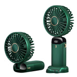 Techsuit Handheld Fan (N15), pliabil Design, afisaj digital, Ultra Silent, 1800mAh, Alb