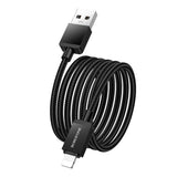 Cablu Borofone de date Placer Series (BX120), USB to Lightning, Aliaj aluminiu Shell, Nylon Braided Cable, 2.4A, 1m, negru